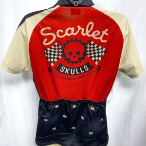 Twin Six Scarlet Skulls Women's Racing Tee - Red and Black Size S